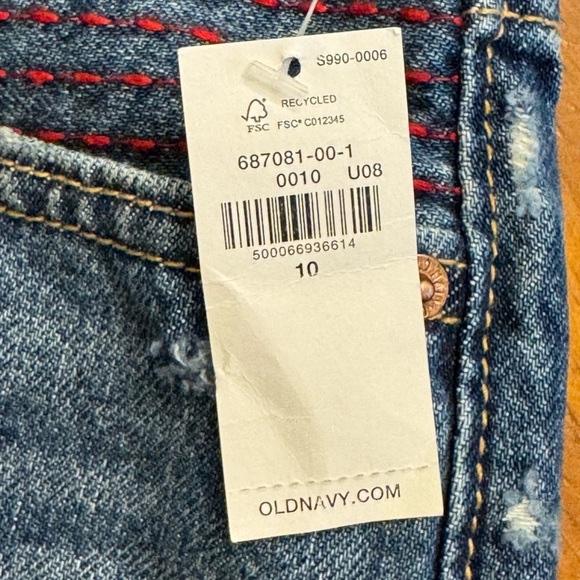 Old Navy OG Short Button Fly Hi Rise Patriotic Embellished Jean Shorts Size 10 - Picture 15 of 16